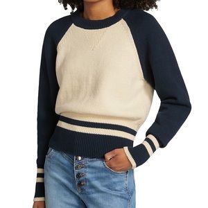 Veronica Beard Ralie Pullover White and Blue